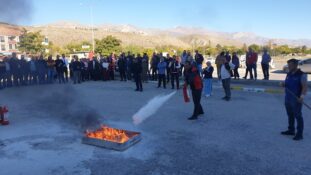 Erzincan’da Yangın Söndürme Tatbikatı